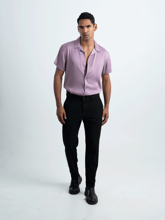 MAUVE PURPLE SATIN SHIRT